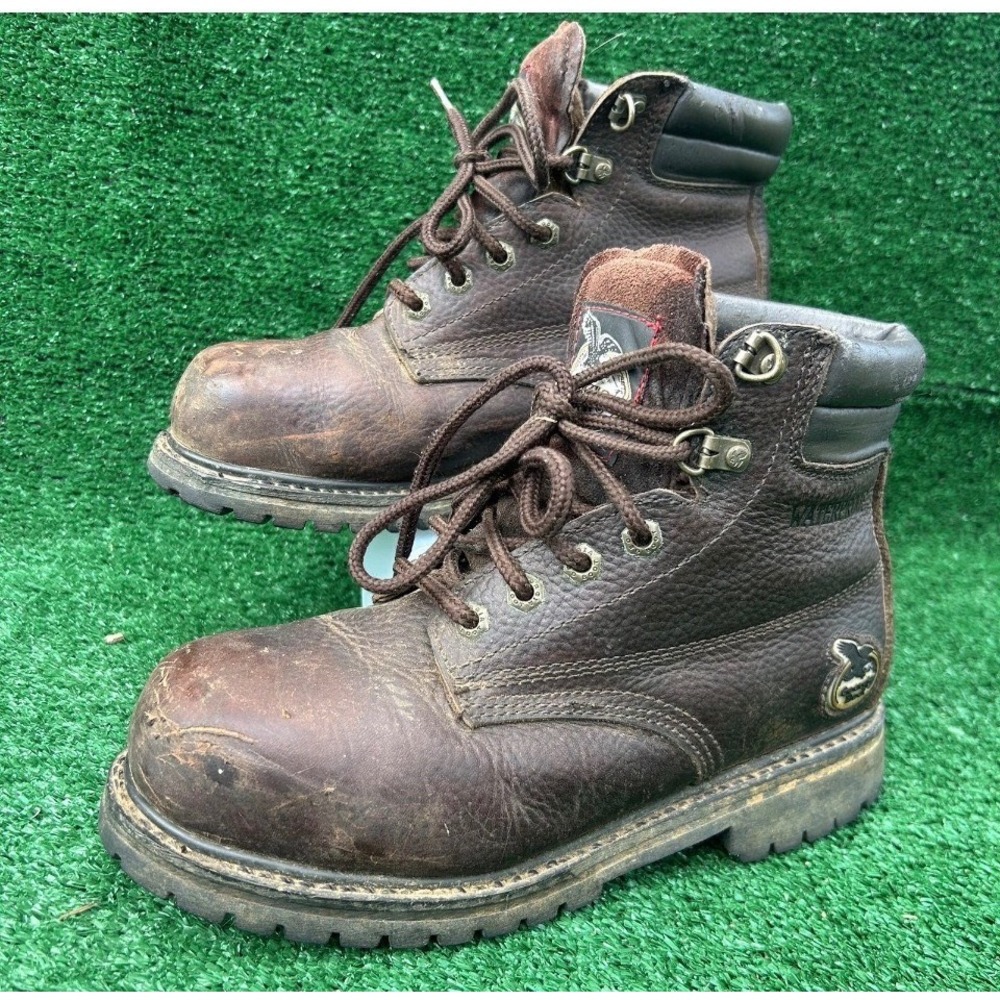 Georgia Boot G6174 Mens‎ 7M Steel Toe Waterproof Work Boots Brown Leather ST EH